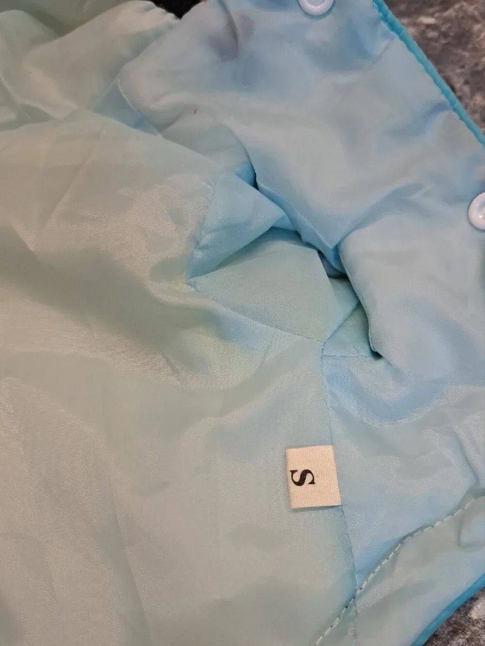 Yellow & Light Blue Insulated Hooded Dog Coat